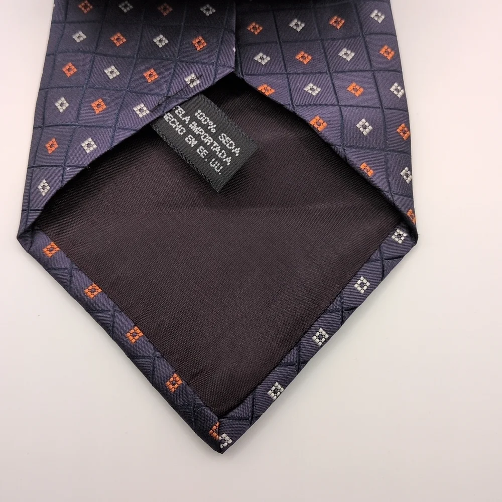 Cont Di Milano 100% Silk Tie Blue And Orange